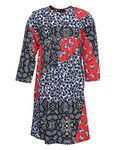 oxolloxo Girl Printed Long Sleeves Chinese Collar A-line Dresses (7-8 Years) Multicolour