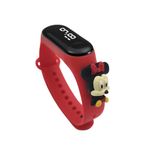 ZOVUTA Digital Dial Waterproof Stylish & Fashionable Wrist Smart Watch LED Band for Kids, Colorful Cartoon for Boys & Girls (Removable Silicon Strap) (Red Mini Mouse)