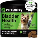 Pet Honesty Cranberry Bladder Health for Dogs – Contains Active Ingredients - Cranberry & D-Mannose to help support Dog Urinary Tract Health, Dog Bladder Support, & Kidney Support for Dogs (Chicken)