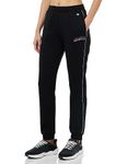 Champion Women's Legacy Color Punch W-Light Powerblend Fleece High-Waist Rib Cuff Sweatpants, Black, M