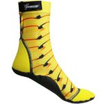 Seavenger High Cut Beach Socks with Grip Sole for Sand, Volleyball, Snorkeling, Diving, Wading (Yellow Ribbon, Medium)