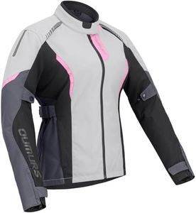 Oumurs Motorcycle Jacket for Women With CE Armor and Waterproof Riding Gear with Body Armor Foam Padding & Breathable Fabric, All Season Motorcycle Riding Reflective Jacket For Night Visibility