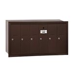 Salsbury Industries 3506ZRU Vertical Mailbox - 6 Doors - Bronze - Recessed Mounted - USPS Access