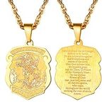 PROSTEEL St Michael Pendant Saint Michael Necklace The Archangel Shell Necklace Faith Jewelry Men Women Birthday Gold