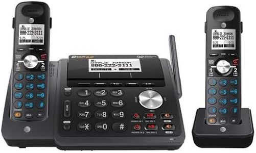 AT&T TL88102BK DECT 6.0 2-Line Expandable Cordless Phone with Answering System and Dual Caller ID/Call Waiting, 1 Handset, Black