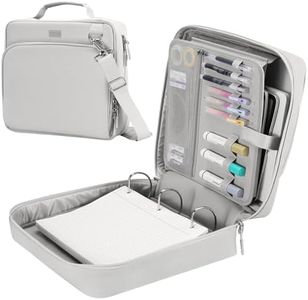 HINOOR 3-Inch 3-Ring Zipper Binder with Shoulder Strap, D-Ring Zip Up Binder with 700 Sheets Capacity, Compatible with 13" MacBook, 12.9" Tablet, for Middle School, College, Office (Gray)