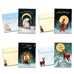 Tree-Free Greetings 16 Pack 5 x 7 Solstice Card Assortment with Matching Envelopes, Made in USA, 100% Recycled Paper, Peaceful Light (GP65393)