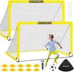 Kids Soccer Goal for Backyard Set - 2 Toddler Soccer Nets Training Equipment, Soccer Ball, Pop Up Portable Soccer Set for Kids and Youth Games and Training Goals - Size 4' x 3',Orange