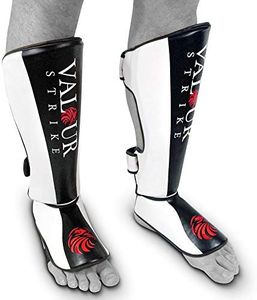 (Large) - Leg Guards Shin Instep Pro Pads MMA UFC Foot Muay Thai Kick Protector Boxing Fitness Kickboxing Sparring - Valour Strike