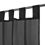 Megachest lucy Woven Voile Tab Top Curtain 2 Panels with ties (28 colors) (black, 56" wideX81 drop(W142cmXH206cm))