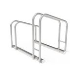 Cycle Stands India - Stainless Steel Floor Mounted Cycle Stand Staggered Bicycle Parking Stand for 2 Bikes, Secure Storage and Space Saving Solution for Garages and Congested Areas (Pack of 1)