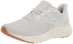 New Balance Women's Fresh Foam Arishi V4 Running Shoe, Summer Fog/Nimbus Cloud/Light Gold Metallic, 7.5 Wide US