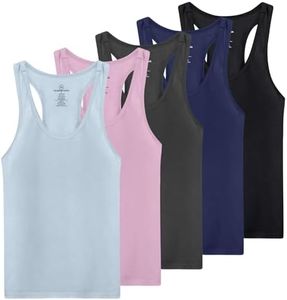 5 Pack: Womens Plus Size Quick Dry Fit Ladies Tops Blouse Tee Athletic Yoga Workout Running Gym Active Tees Exercise Women Racerback Sleeveless Flowy Fitness Loose Fit Tank Top Just My- Set 9, 1X