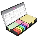 Albert Austin Sticky Notes Set with Leather Organiser Case Colourful 1900Pcs Memo Notes 16 Index Tabs 4 Year Calendar Superior Adhesive Ideal for Home Office School Students Teachers (Pack of 1)