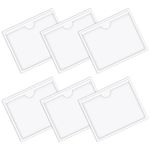 Vicloon Self Adhesive Pocket, 6pcs Adhesive Plastic Card Sleeves, 8 * 10cm Self-Adhesive Business Card Pockets Open Side Business Card Pocket for Organizing and Protecting Your Index Cards