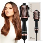 Urban Yog MakeMeeBold Hot Air Brush | 2-in-1 Hair Dryer & Straightener with 3 Temp & 2 Speed Settings, 360° Airflow Vents, PTC Fast Heating, Ceramic Plates, Auto Shut-Off | Gifts for woman