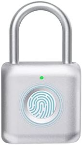 Fingerprint Padlock eLinkSmart Digital Padlock Locker Lock Metal Keyless Thumbprint Lock for Gym Locker, School Locker, Backpack, Suitcase, Luggage (Silver)