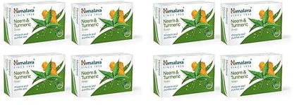 Himalaya Herbals Neem and Turmeric Soap, 125gm (Pack of 8) with Value Pack Save Rs.20