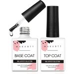 Makartt No Wipe Base and Top Coat Kit 2pcs 10ml Soak Off Nail Gel Base Top Coat Polish Manicure Pedicure Set