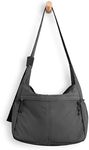 ODODOS 20L Crossbody Tote Bag Large Capacity Lightweight Hobo Shoulder Sling Bags for Gym Shopping Beach Travel, Charcoal