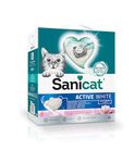 Sanicat - Active White Lotus Flower Clumping Cat Litter | Made of natural minerals with guaranteed odour control | Absorbs moisture and makes cleaning easier | 6 L capacity