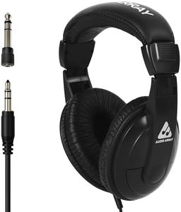 Audio Array Studio Monitoring Headphones | AH-45-BK Overhead Headphones, 40mm Deep Bass Closed-Back, 20–20kHz, 32Ω, 100dB SPL, 3m OFC Cable, Dual Adapter - Black