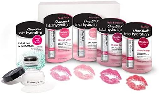 Chapstick Total Hydration Tinted Lip Moisturizer & Scrub Regimen Pack (5 Items), Tinted Moisturizers - Four Colors, Lip Scrub - Great Gifts for Women Exfoliate + Hydrate Tint Variety Pack, Gift Set 2