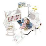 iLAND Miniature Dollhouse Furniture and Accessories for Dollhouse Nursery Furniture on 1/12 Scale (Lovely 14pcs)