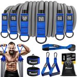 Exercise Bands Resistance Bands Set, 350lbs Heavy Workout Bands with Handles, Door Anchor, Leg Ankle Straps, Home Gym Workout Equipment for Strength Training, Stretching, Physiotherapy, Yoga