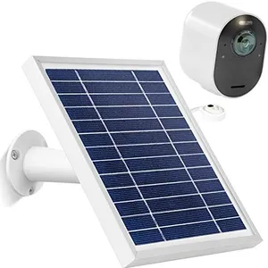 Uogw Solar Panel Charge for Arlo Pro 5S 2K/Arlo Pro 3/Arlo Pro 4/Arlo Ultra/Ultra 2/Go 2, with 11.5ft Waterproof Magnetic Power Cable,Adjustable Mount-Silver(NOT for Arlo Essential Spotlight)