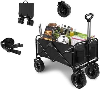 Camping Trolley Foldable Outdoor Picnic Camping Trolley Puller Portable Camping Small Trailer 8 Inch Off-Road Wheels with Brakes