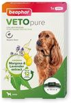 Beaphar - VETOpure Dog Flea Repellent Collar for Dogs - 65cm - Repels Fleas for up to 12 Weeks - Plant-Based Flea Protection Containing Margosa – Adjustable Collar - For Dogs From 12 weeks old