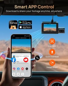 70mai 4K Dash Cam T800 – 3-Channel Car Camera