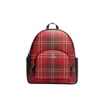 COACH Court Backpack In Signature Canvas (SV/Red/Black Multi), Sv/Red/Black Multi, Large, Backpack