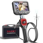Ralcam 360°Articulating Borescope 6.2mm/0.24inch, 4.3-inch 4 Way Endoscope Inspection Camera,HD Flexible Snake Camera Fiber Optic Scope for Automotive Mechanics 3.3FT