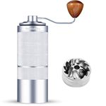 NewlukPro M6 Manual Coffee Grinder,Coffee Burr Grinder with 24 Grinding Settings,Espresso Grinder With Sharp Hexagonal Mill Core & Walnut Handle,Portable Mini Coffee Grinder for Office Travel Camping