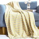 ENDLESS WARMTH Yellow Knitted Throw