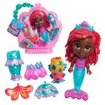 Disney Junior Pop Tails Ariel 7-inch Doll and Accessories, 9-Pieces, Officially Licensed Kids Toys for Ages 3 Up, Gifts and Presents