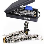 Rochix Oboe Beginner Student Level SF15 Composite Wood Body Silver Plated Full Automatic C Tone with 1 Reeds,1 Cleaning Cloth,1 Oboe Swab,1 Thumb Rest,1 Case and More