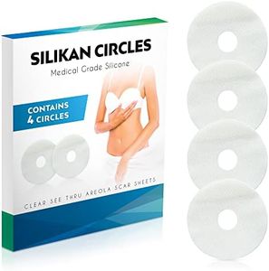 Silicone Areola Clear Gel Scar Sheets-4 Medical Breast Scars Silicon Circles See-into Scar Restore Smooth Mastectomy Breast Lift Reconstruction Surgery Supplies Keloid Scar Guards Sheeting-Silikan