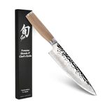 Shun Premier Blonde 8' Chef's Knife, Handcrafted Japanese Kitchen Knife, VG-MAX Core with Damascus Stainless Steel Cladding, Pakkawood Handle Chef Knife for Professional and Home Chefs