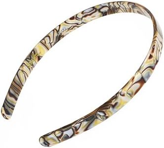 Brown Headband for Women, France Luxe 1/2" Ultracomfort, Flexible Fit Plastic Headband with Gentle Teeth, Comfortable, All-Day Hold, Africa