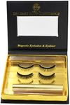 Fabuluxe Magnetic Lashes with Magnetic Eyeliner Kit, Natural And Dramatic Magnetic Lashes pack,10 Micro Magnets Faux Eyelashes, Super Lightweight, Reusable Up To 60 Times (Charm and Romance)