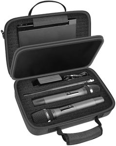 Wireless Microphone Case for JBL Wireless Two Microphone/for JBL Partybox/for Singing for TONOR for Shure for Bietrun Handheld Dual Mic DIY Foam for Different Size Receiver, Accessories (Black)