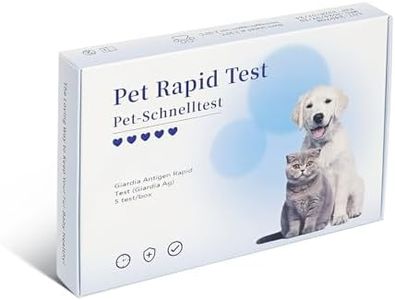 PawsXfun Dogs & Cats GIA Test Kit - Accurate & Quick 5-Pieces Home Detection of Giardia in Feces/Vomit in 5-10 Minutes! Easy to Use Non-Invasive Early Diagnosis Tool Suitable for All Breeds & Ages