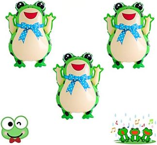 CYMYLAR 3 PCS Frog Foil Balloons/Cute Frog Foil Mylar Balloons for Baby Shower/Insect Animal Themed Party Birthday Supplies/Animal Themed Party Decoration for Wedding Birthday Baby Shower School