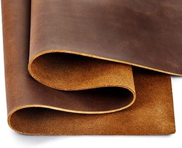 Tooling Leather Square 1.8-2.0MM Thick Genuine Top Full Grain Oil Tan Crazy Horse Cowhide Leather Sheets for Crafts Tooling Sewing Wallet Earring Hobby (Brown, 6"x12")