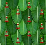 VINAYAKAMART Banana Leaf Curtain Backdrop Decoration With Small Red Flower Hangings For Pooja,Housewarming 8 X 5 Feet(Back Drop Cloths For Decoration)Ganpati Decoration Background