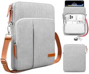 Lacdo Tablet Sleeve Bag with Shoulder Strap for 11 inch iPad Pro M4 / iPad Air M2, 10.9 inch iPad/iPad Air, 10.2" iPad, 10.5" iPad Pro Air, 11 inch Tablet Carrying Case, Gray