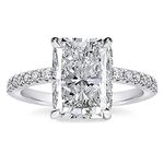 3.5ct Radiant Cut Engagement Ring,Simulated Diamond White Sapphire Promise Ring for Women in 925 Sterling Silver(Size:8.5)